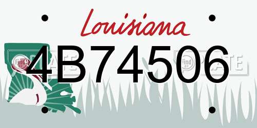 4B74506 Louisiana License Plate