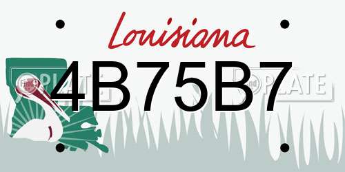 4B75B7 Louisiana License Plate