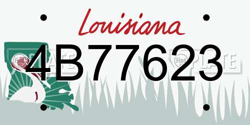 4B77623 Louisiana License Plate