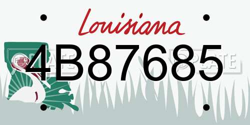 4B87685 Louisiana License Plate
