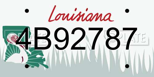 4B92787 Louisiana License Plate