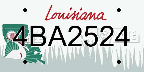 4BA2524 Louisiana License Plate