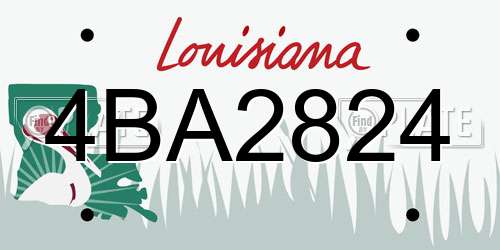 4BA2824 Louisiana License Plate