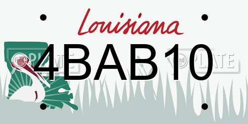 4BAB10 Louisiana License Plate