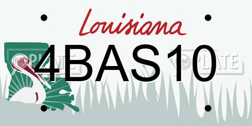 4BAS10 Louisiana License Plate