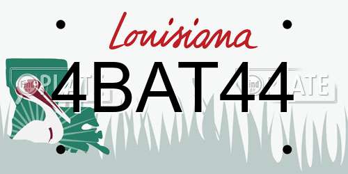4BAT44 Louisiana License Plate