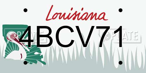 4BCV71 Louisiana License Plate