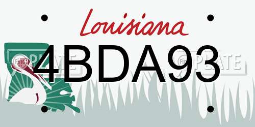 4BDA93 Louisiana License Plate