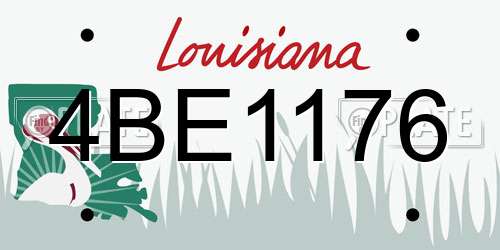 4BE1176 Louisiana License Plate