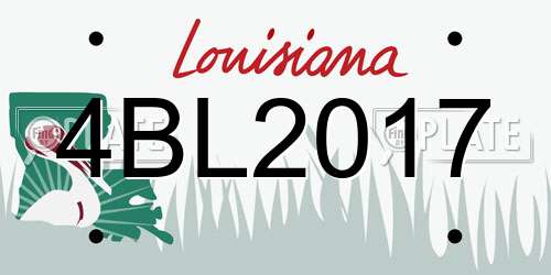 4BL2017 Louisiana License Plate
