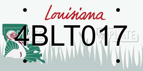 4BLT017 Louisiana License Plate