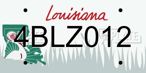 4BLZ012 Louisiana License Plate