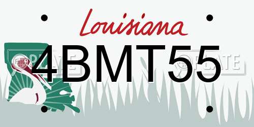 4BMT55 Louisiana License Plate