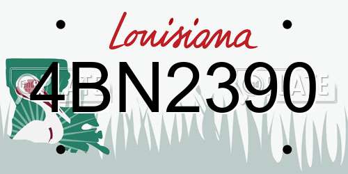 4BN2390 Louisiana License Plate
