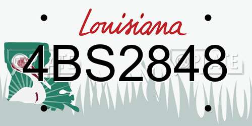 4BS2848 Louisiana License Plate