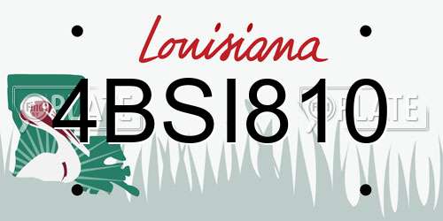 4BSI810 Louisiana License Plate
