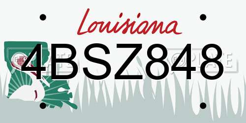 4BSZ848 Louisiana License Plate