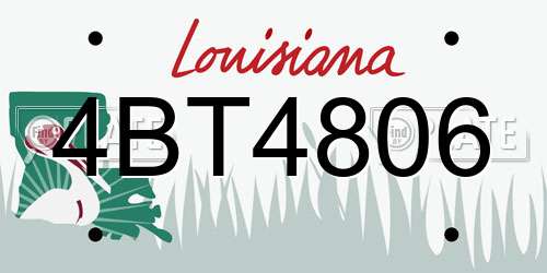 4BT4806 Louisiana License Plate