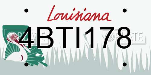 4BTI178 Louisiana License Plate