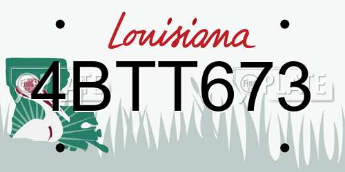 4BTT673 Louisiana License Plate