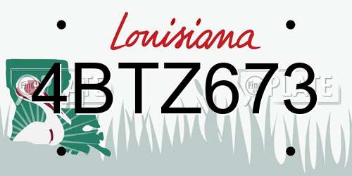 4BTZ673 Louisiana License Plate