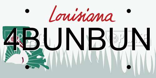 4BUNBUN Louisiana License Plate