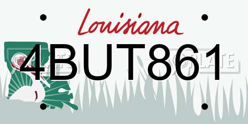 4BUT861 Louisiana License Plate