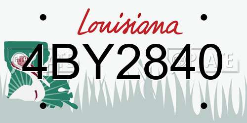 4BY2840 Louisiana License Plate