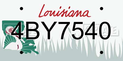 4BY7540 Louisiana License Plate