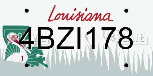 4BZI178 Louisiana License Plate