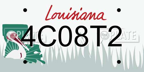4C08T2 Louisiana License Plate
