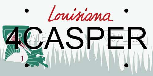 4CASPER Louisiana License Plate