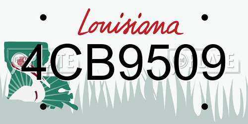 4CB9509 Louisiana License Plate
