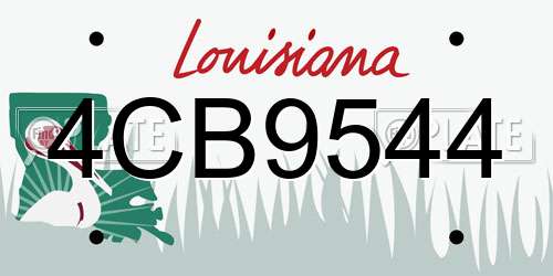 4CB9544 Louisiana License Plate