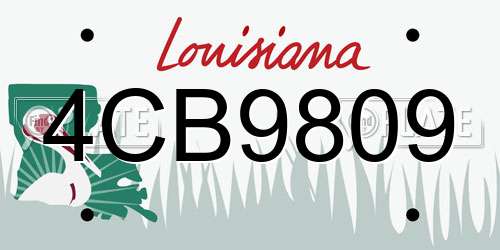 4CB9809 Louisiana License Plate