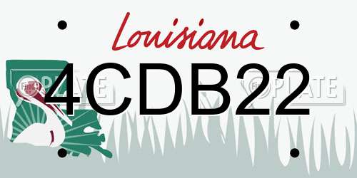 4CDB22 Louisiana License Plate