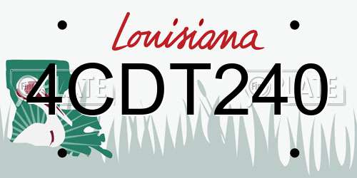 4CDT240 Louisiana License Plate