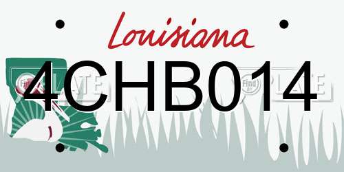 4CHB014 Louisiana License Plate