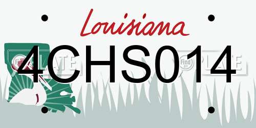 4CHS014 Louisiana License Plate