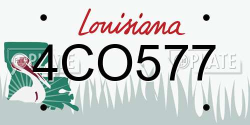 4CO577 Louisiana License Plate