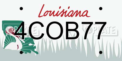 4COB77 Louisiana License Plate