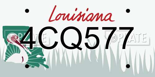 4CQ577 Louisiana License Plate