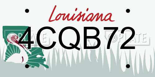 4CQB72 Louisiana License Plate