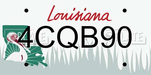 4CQB90 Louisiana License Plate