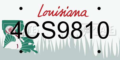 4CS9810 Louisiana License Plate