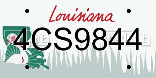 4CS9844 Louisiana License Plate
