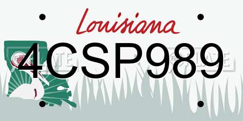 4CSP989 Louisiana License Plate