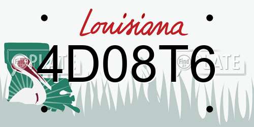 4D08T6 Louisiana License Plate
