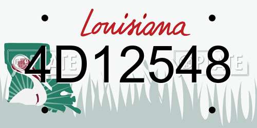 4D12548 Louisiana License Plate