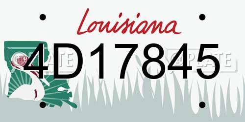 4D17845 Louisiana License Plate